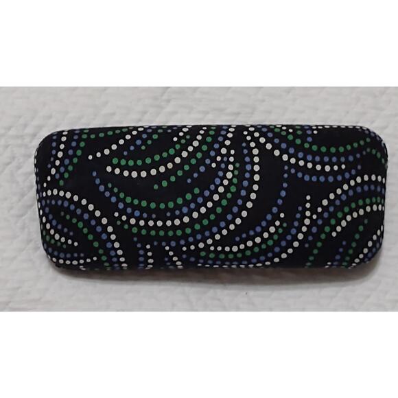 Vera Bradley black green polka dots eyeglasses or sunglasses case - Picture 1 of 3
